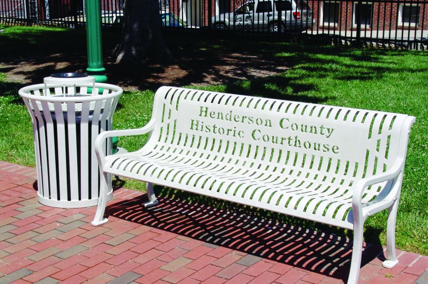 White Park Bench and Trash Recpticle